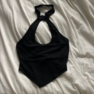 Elegant Black Halter Top